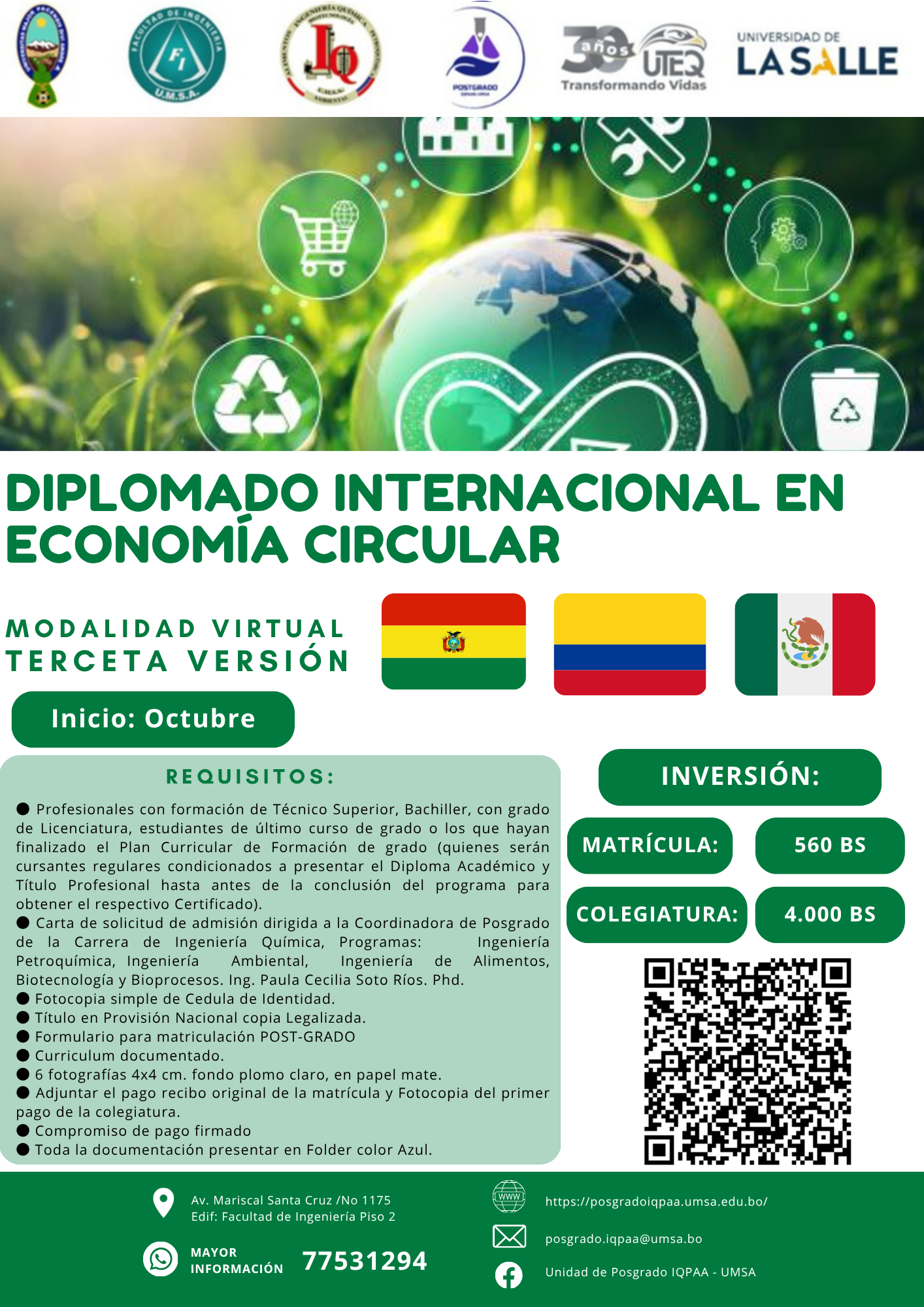 Diplomado internacional en economía circular. Versión  III