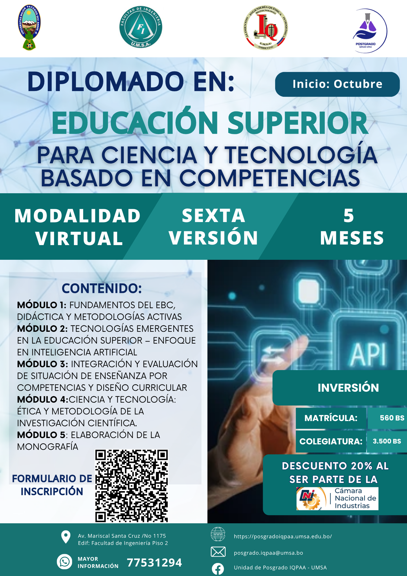 Diplomado en educación superior. Versión V