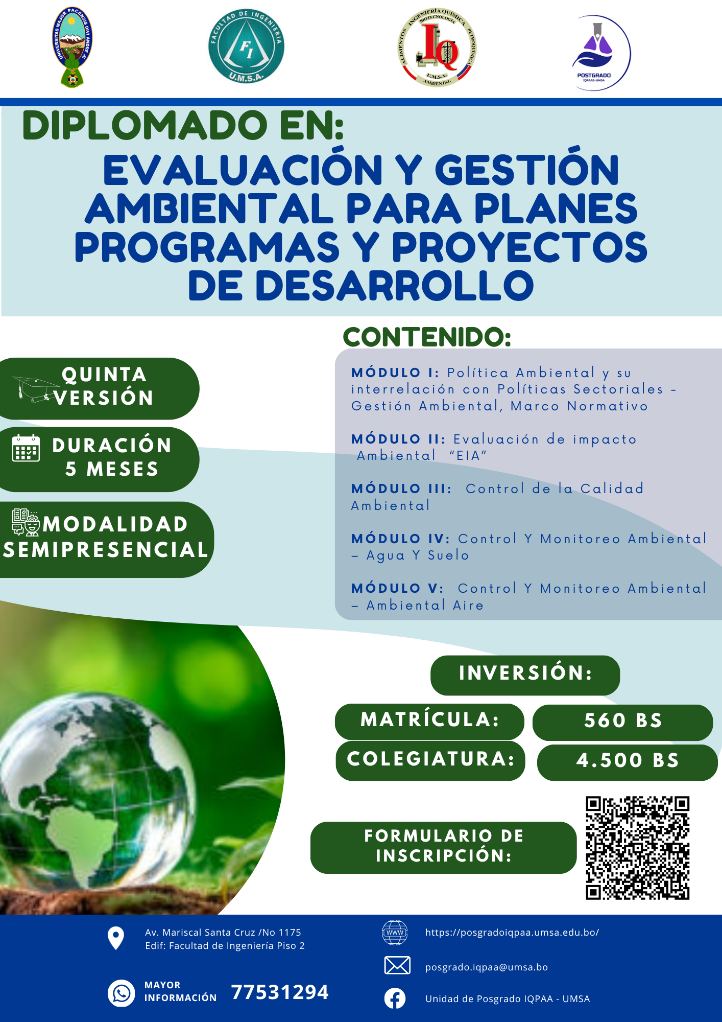 Diplomado en evaluación y gestión ambiental para planes, programas y proyectos de desarrollo. Versión IV