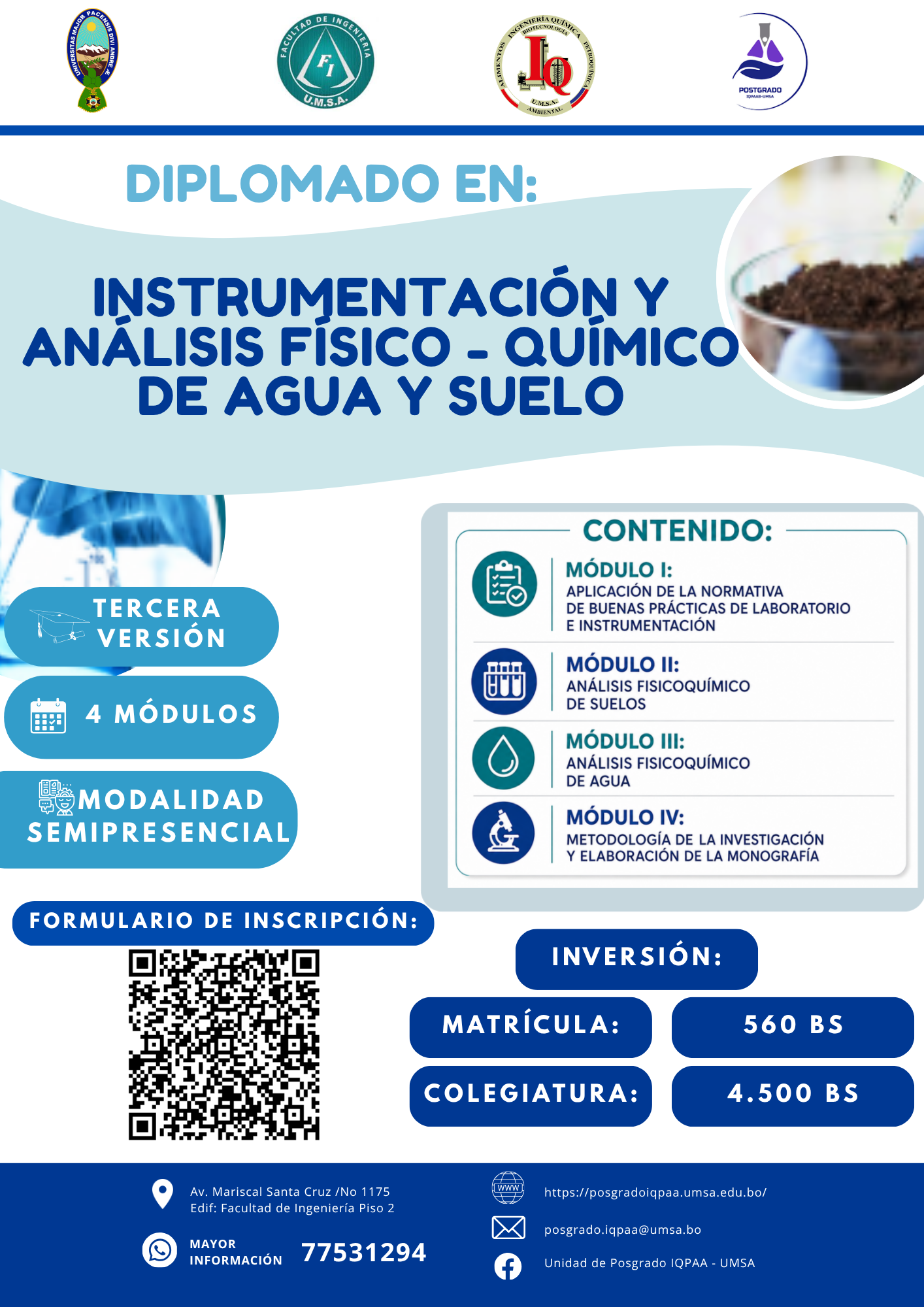Diplomado en instrumentación y análisis fisicoquímico de agua y suelos. Versión III