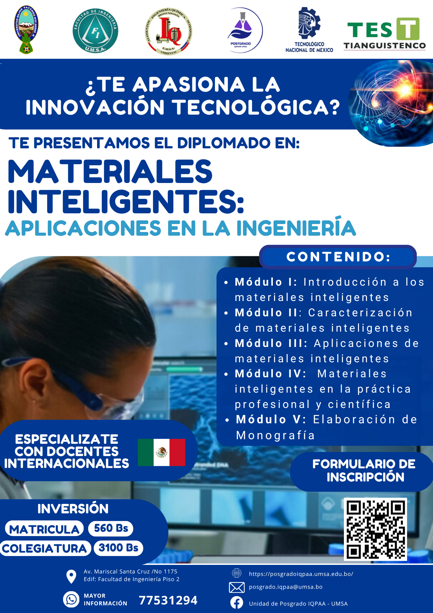 Diplomado en materiales inteligentes: aplicaciones en la ingeniería. Versión I