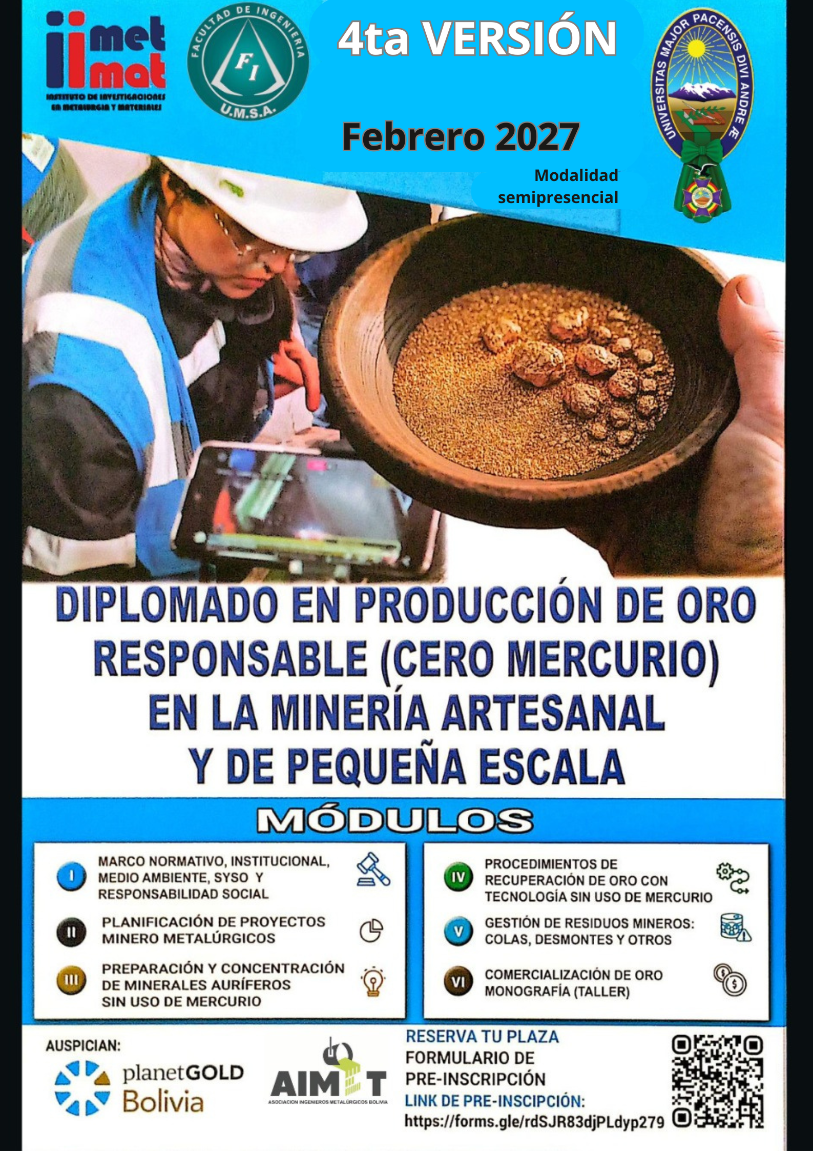Diplomado en Producción de Oro Responsable (Cero oro) 