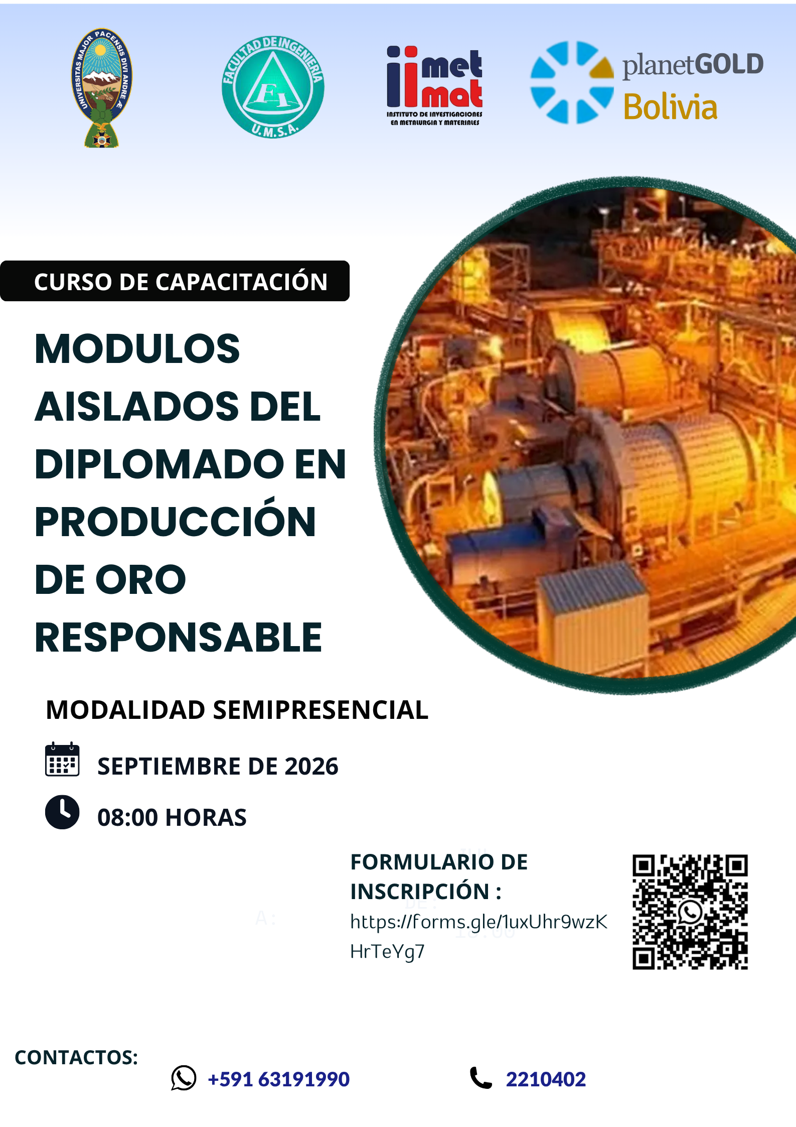MODULOS AISLADOS DEL DIPLOMADO EN PRODUCCIÓN DE ORO RESPONSABLE
