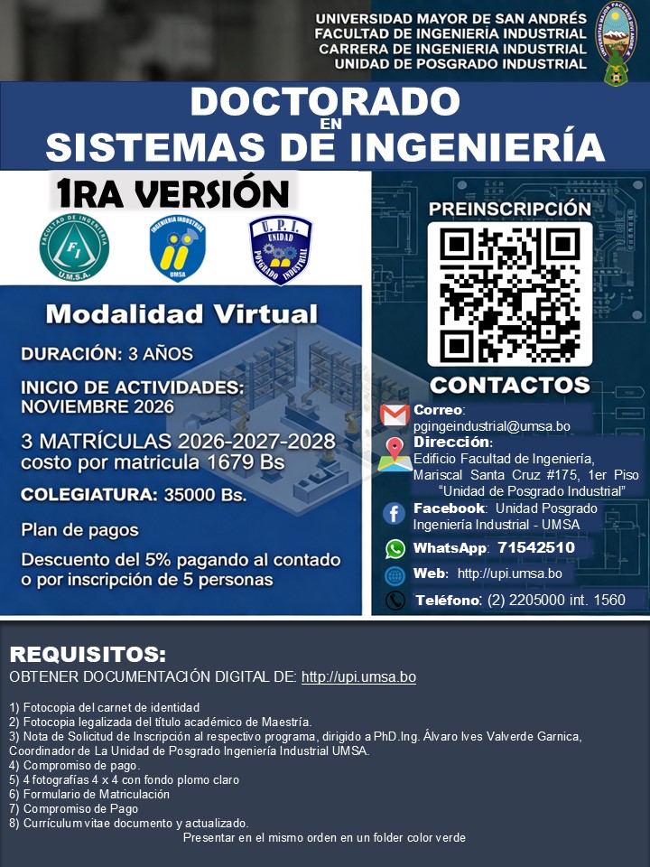 Doctorado en  sistemas de Ingeniería