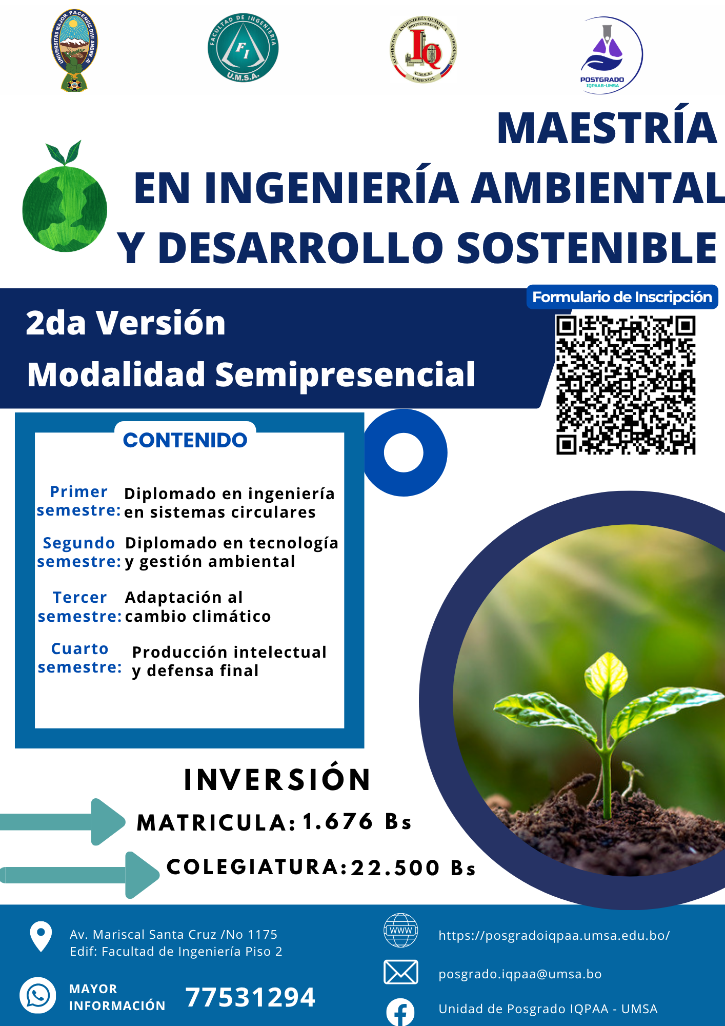 Maestría en Ingeniería Ambiental y desarrollo sostenible.  Versión II